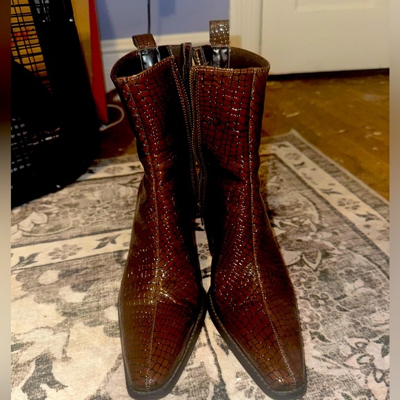 ASOS Men’s heels in Brown Snake Leather - Picture 1 of 3